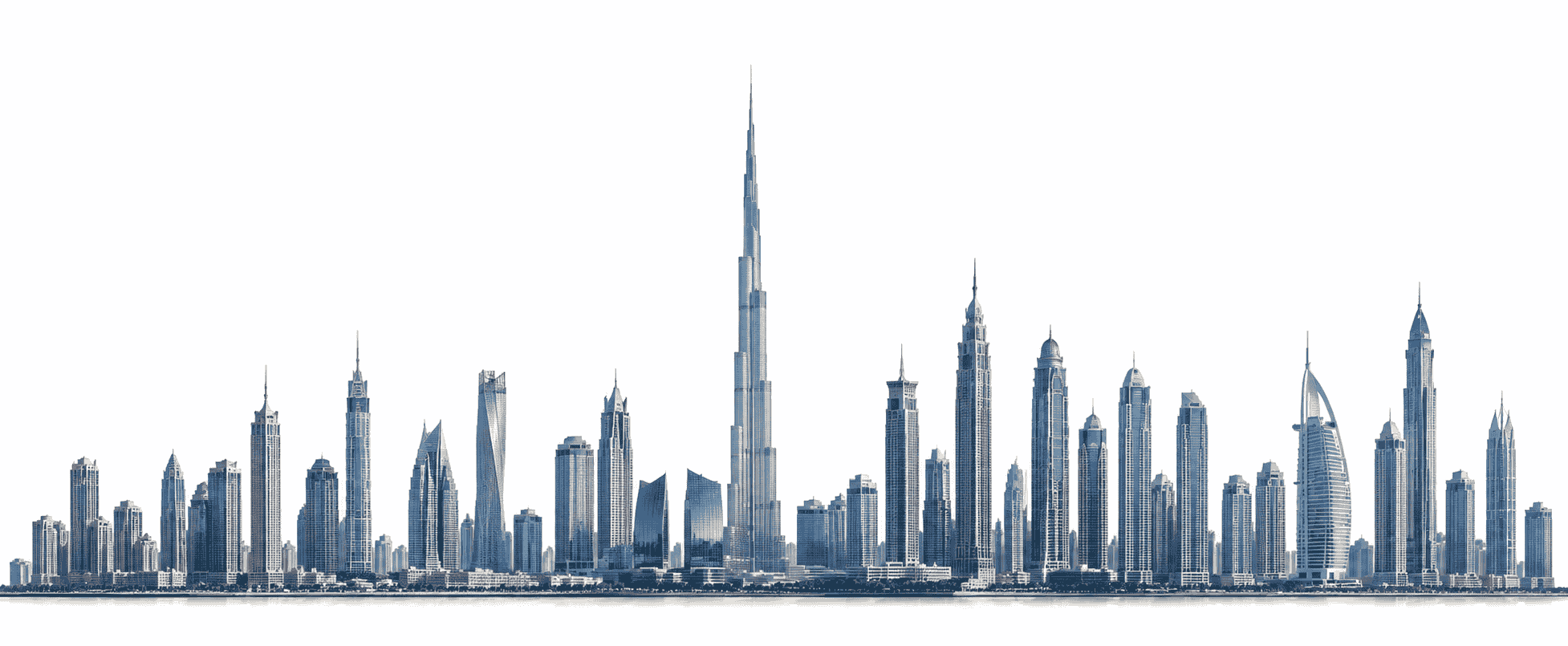Vue panoramique de la skyline de Dubaï